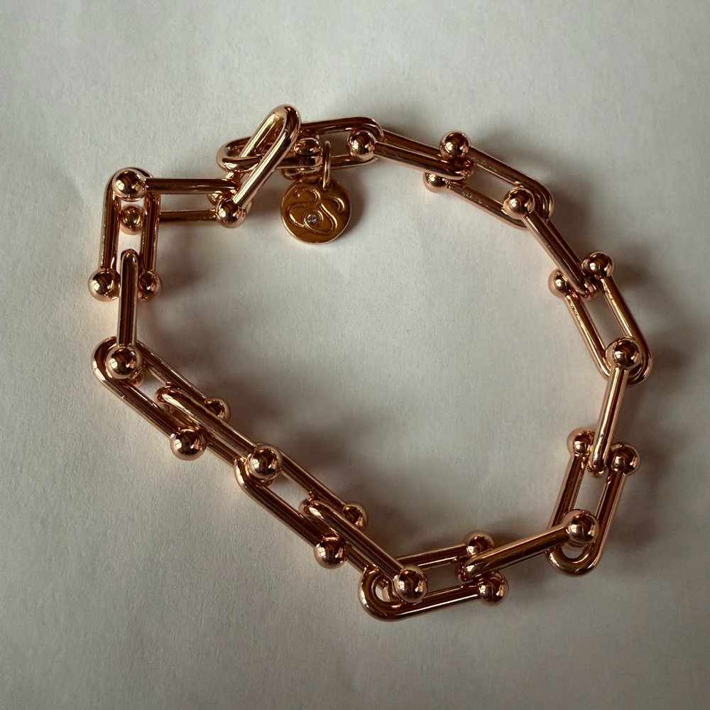 14k Rose Gold La Catena Bracelet by Spark’l- size 2 (6.75”)